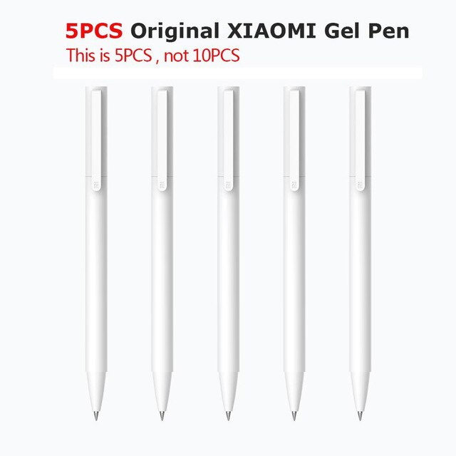 Xiaomi Mijia-Bolígrafo de Gel Original, pluma de escritura sin capucha de 9,5mm, bolígrafo para rellenar bolígrafo suizo, tinta azul/negra japonesa, para escritura escolar: 5pcs