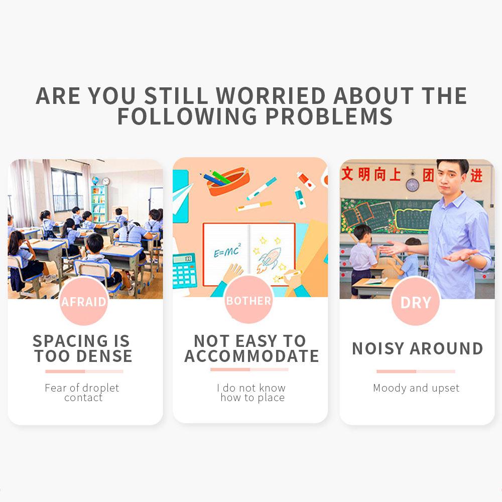 Coated Paper 96*33cm Grid Baffle Isolation Board Durable School Fold Restaurant Practical Economic Scale Classroom Learn