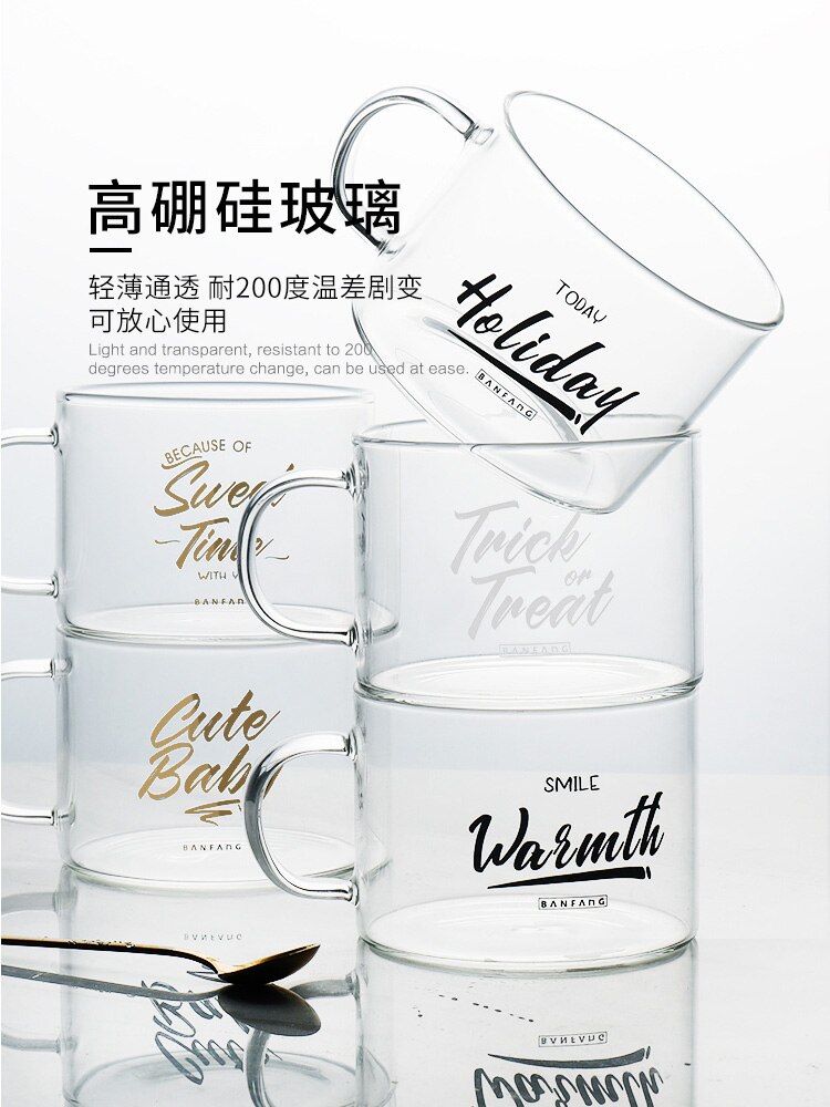 Brev glass kopp stort belte ta kopp kontor kopp dessert kopp havregryn frokost kopp glass kopp krystall vinglass