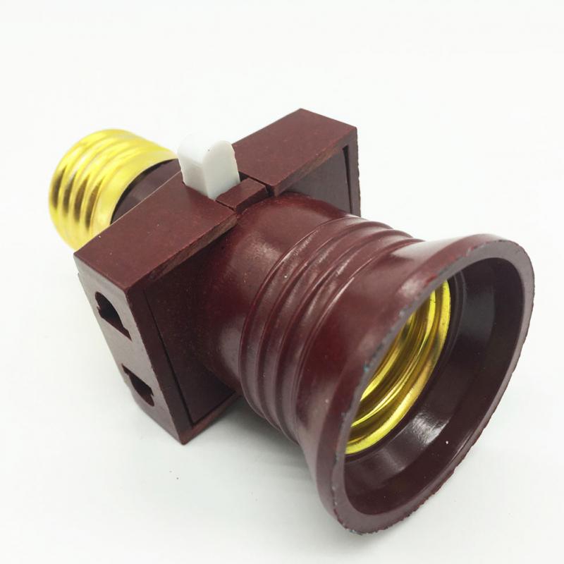 2pcs E27 Lamp Socket Multi-purpose Socket Switch Lamp Holder Hole Bakelite Shell Flame Retardant Material Bulb Holder 220V