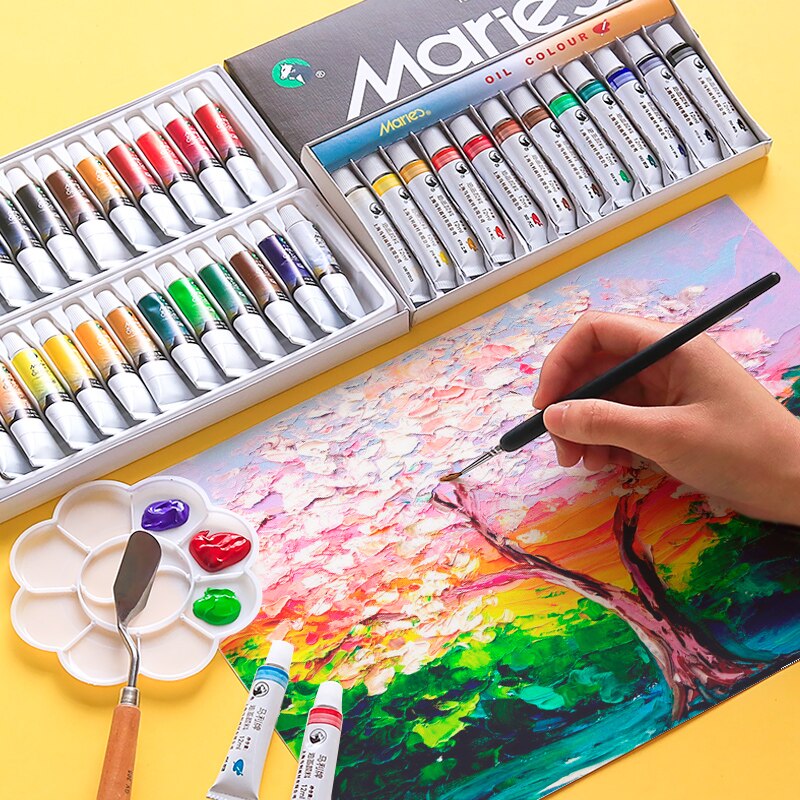 Maries 12/18/24 farver oliemaling farver maleri tegning pigmenter kunstartikler kunst sæt oliemaleri sæt