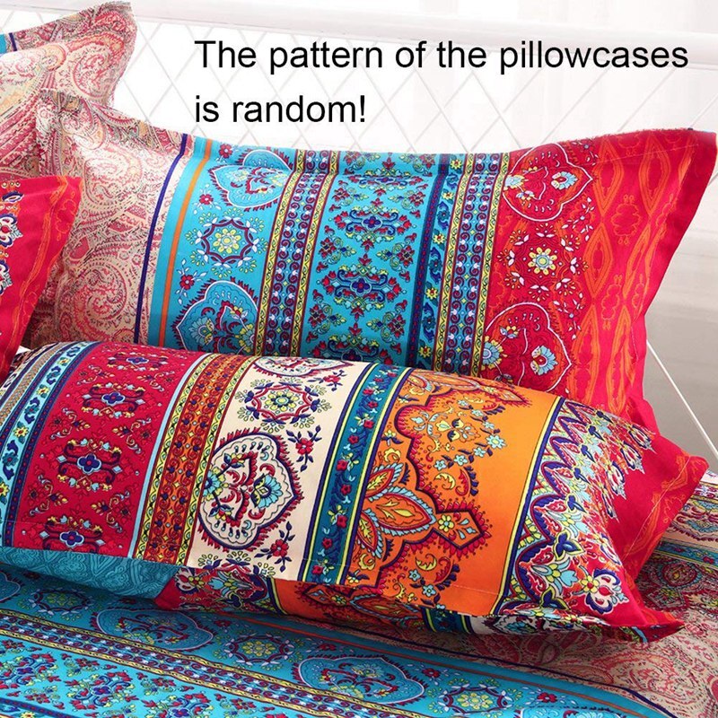 Dekbedovertrek bohemian dekbedovertrekset chique bloemen gestreept beddengoedset superzachte vezel dubbelzijdige dekbedovertrek