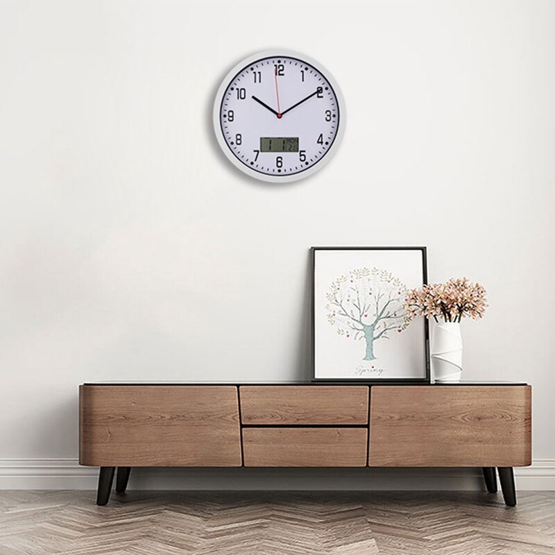reloj De pared clásico De estilo clásico con pantalla De temperatura, reloj De plástico Digital moderno, reloj Retro De cuarzo, reloj De pared