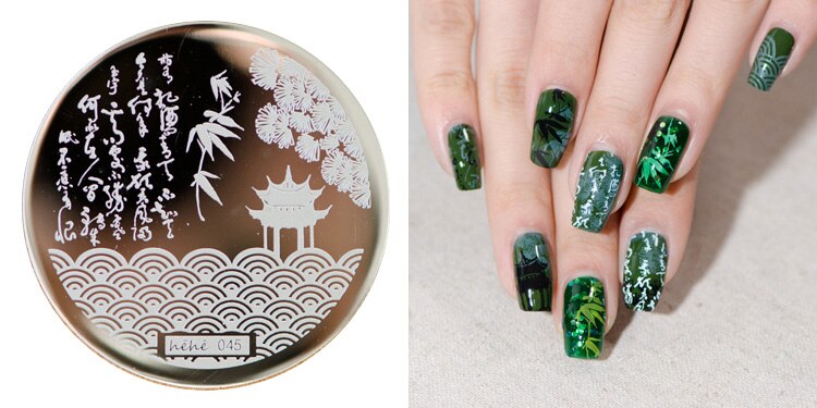 1 PCS Lotus/Lion/Animal Nail Art Stamping Plates Stamp Templates Easy Pick Up Image Transfer Gel Polish Manicure DIY: 45