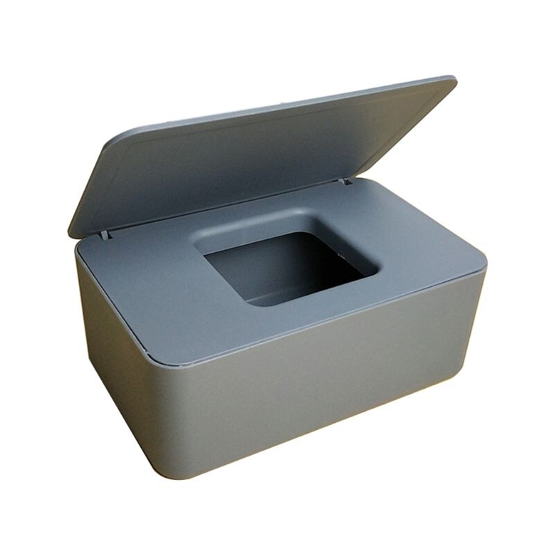 Wet Wipes Dispenser Holder with Lid for Home Office Store Dustproof Storage Box: Gray