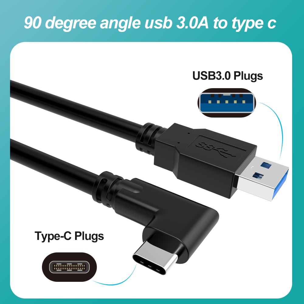 5m 3m usb-c kabel oculus quest 2 link kabel usb 3.2 compatibiliteit haaks type -c 3.2 gen 1 snelheid gegevensoverdracht snel opladen