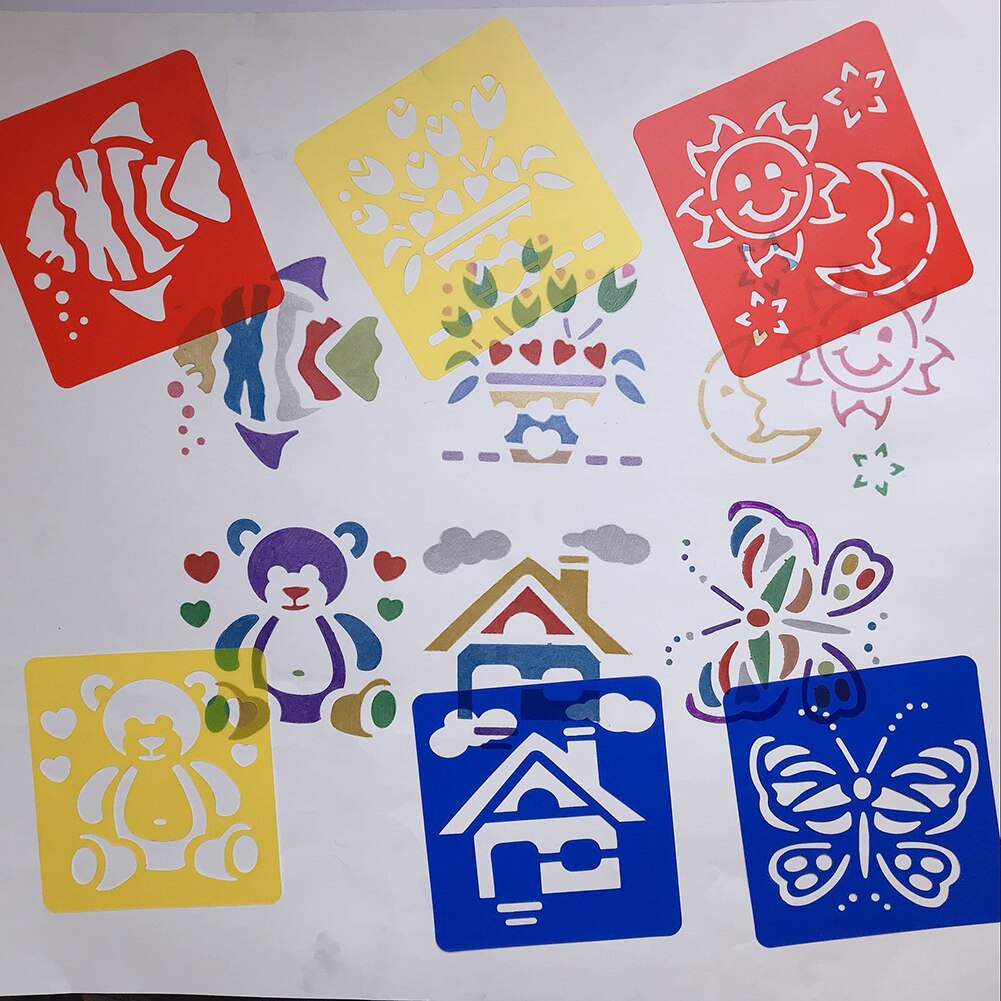 6 stk julemand snefnug engel tegning stencils børn diy tegning scrapbog skabelon børn pædagogisk legetøj til børn