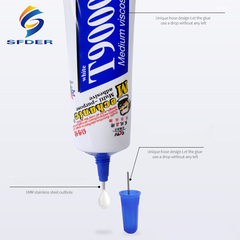 Adhesivo líquido blanco mecánico T9000, Pegamento de resina epoxi, protección ambiental, Universal, para herramientas de reparación de marcos de teléfono