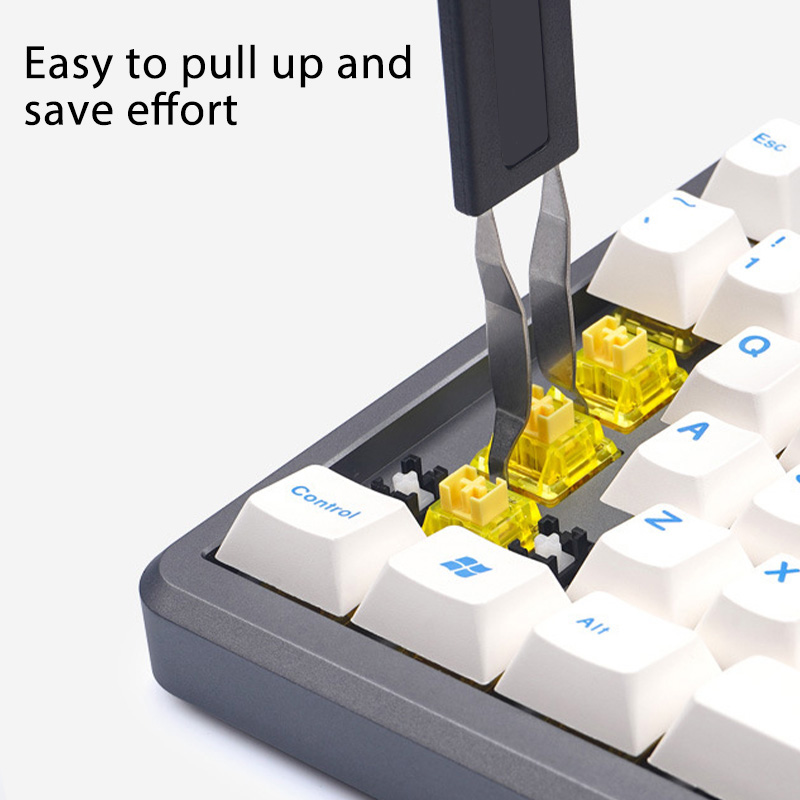 2in1 Mechanische Keyboard Key Cap Puller Universele Keycap As Remover Toetsenbord Knop Extractor Vervanging Reinigingsborstelgereedschap