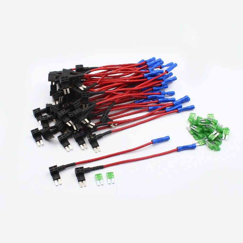 Rockeybright 5A 10A 30A Blade Fuse Boxes Holder Add A Circuit Standard Mini Micro Car Piggy Back Fuses Tap Dual Circuit Adapter