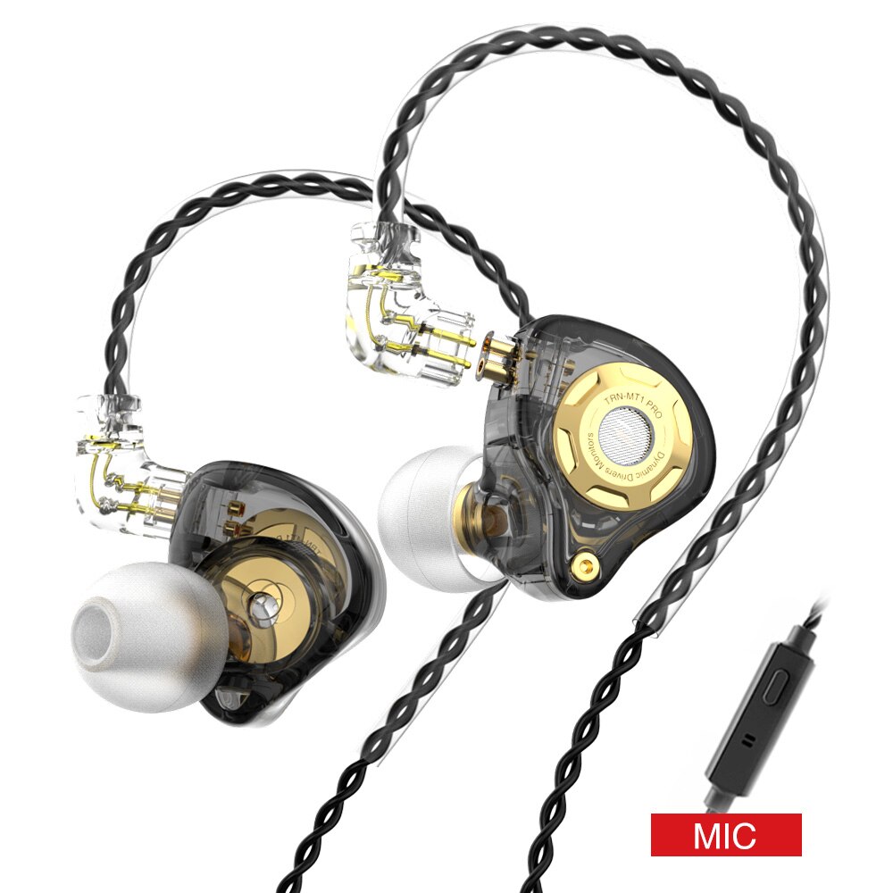 TRN MT1 Pro HIFI In Ear Earphone DJ Monitor Earphones Earbud Dynamic Sport Noise Cancelling IEM Headset TRN X7TA1ST1 For KZ Fiio: Blackwithmic