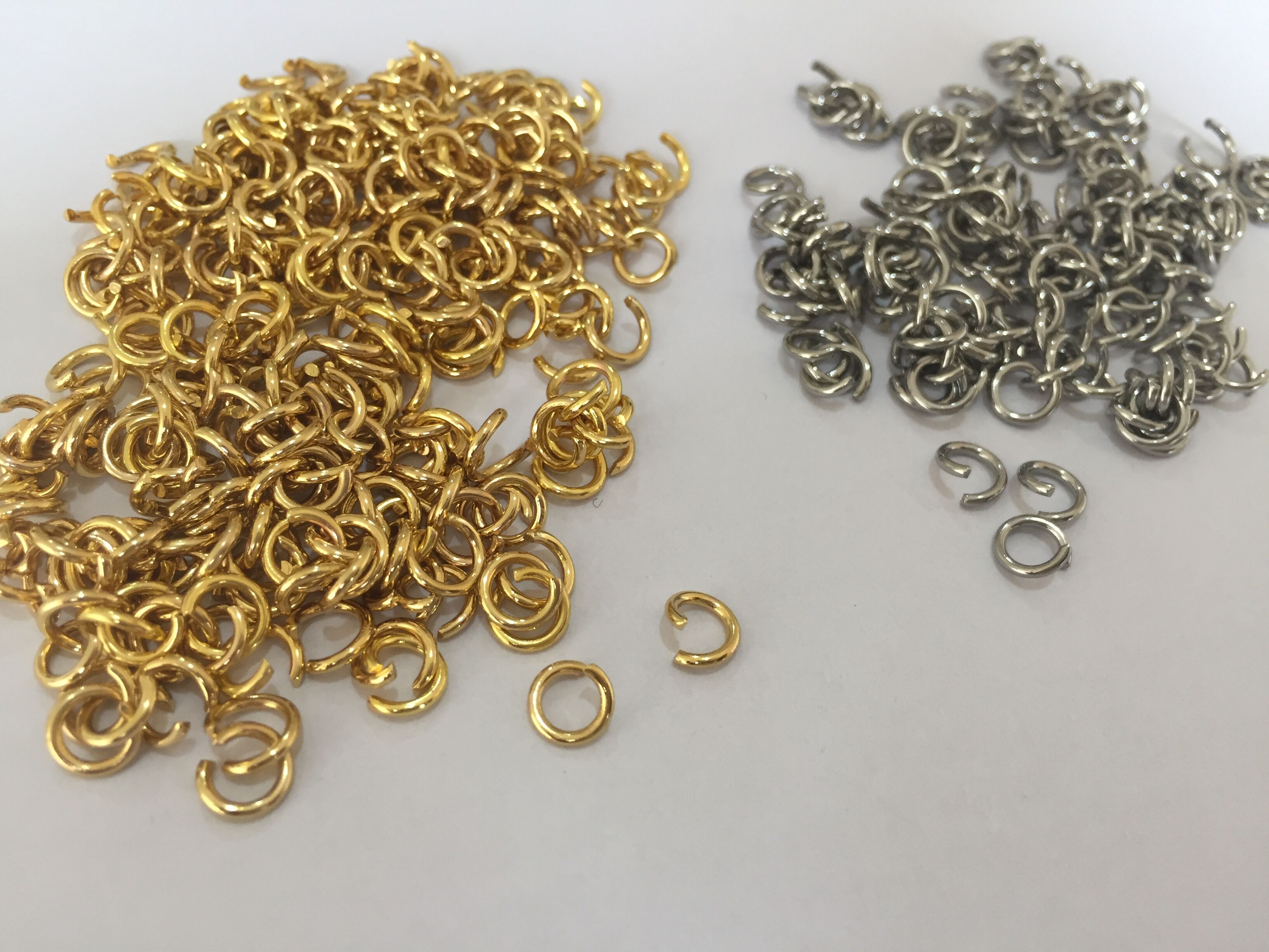 Mylongingcharm 50 stuks/partij springringen sieraden handgemaakt deel goud en roestvrij staal kleur 1 x 6mm