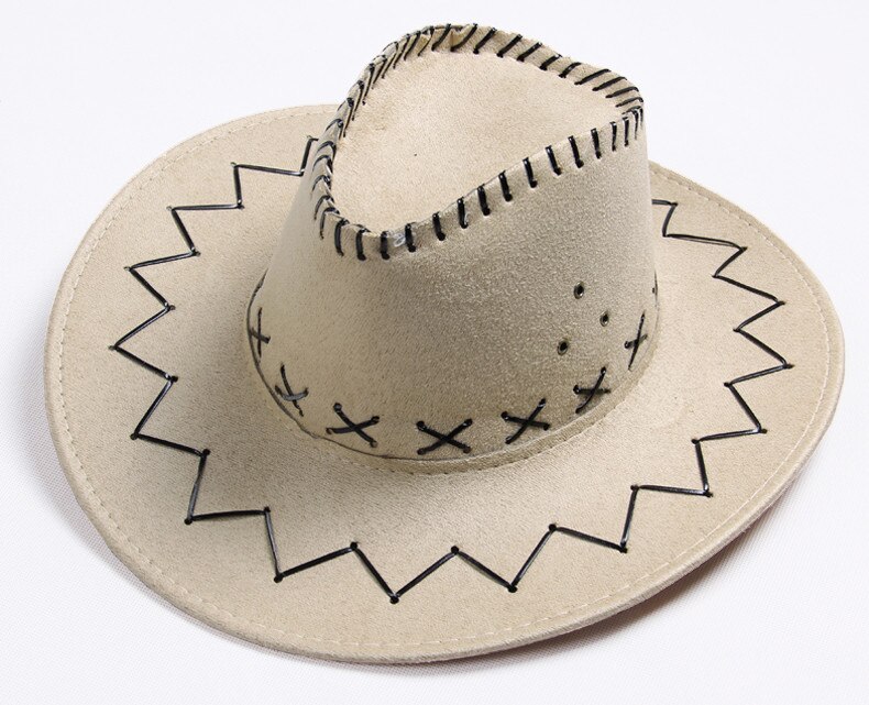 Wide Brim Faux Leather cowboy hats men women western Hollywood Style Party Costume travel cowboy hat AW7587