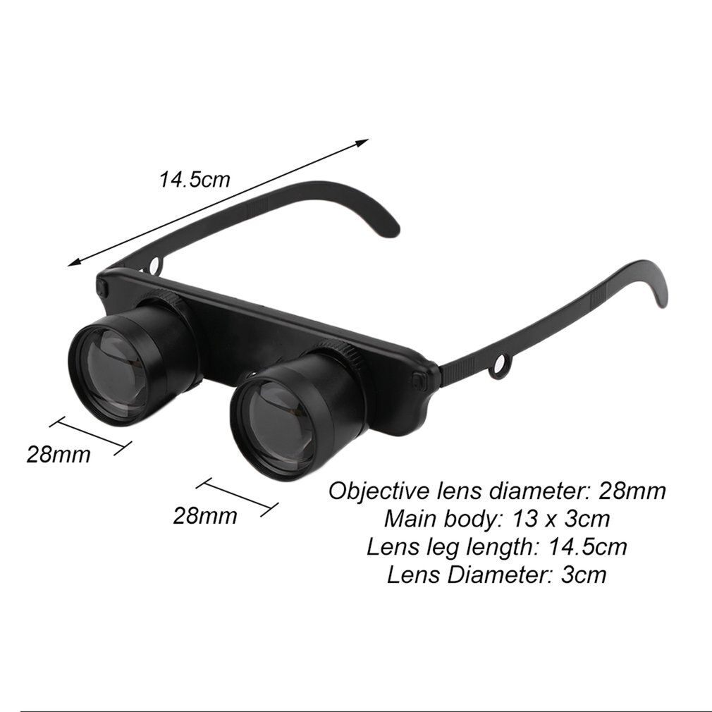 3x28 Magnifier Glasses Style Outdoor Fishing Optics Binoculars Telescope