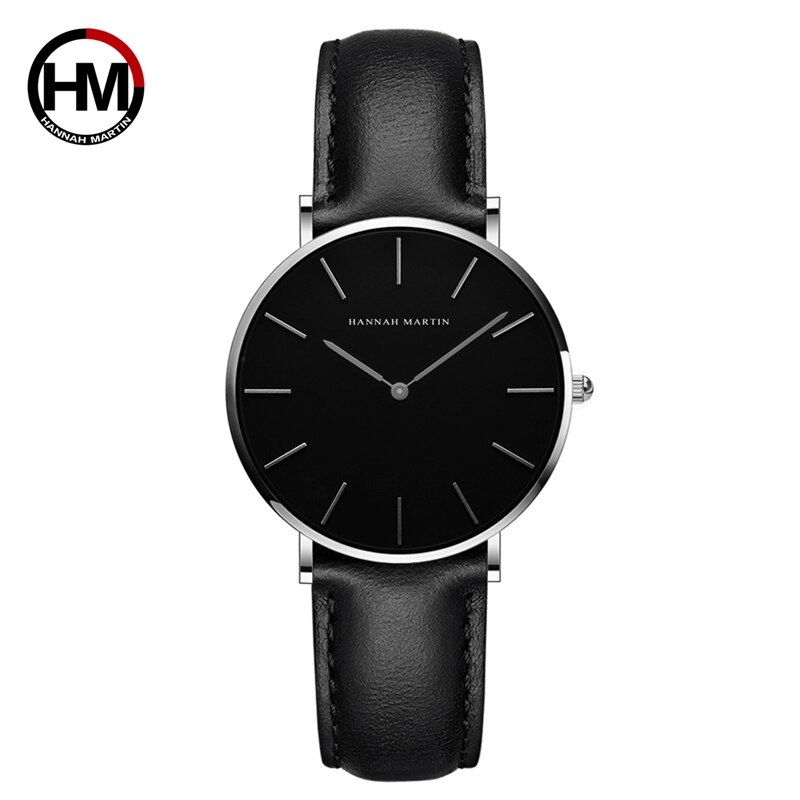 HANNAH MARTIN De Simple Japon Mouvement À Quartz Montre Bracelet En Cuir Nylon Horloge Femmes Analogique Montre-Bracelet Étanche: CH36-YH