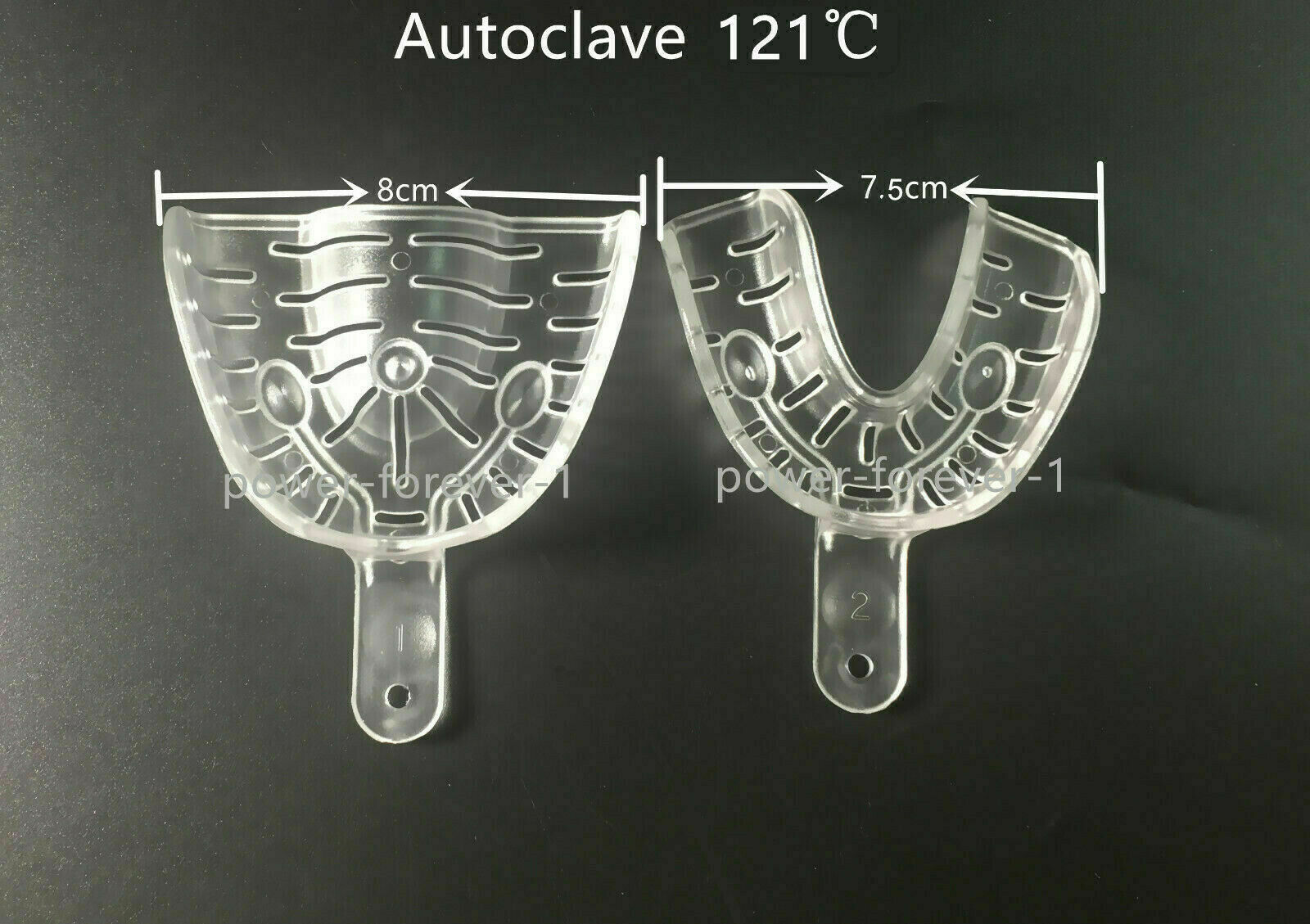 Dental Alginate Impression Tray Inlay Clear Autoclave 121℃ Middle Trays
