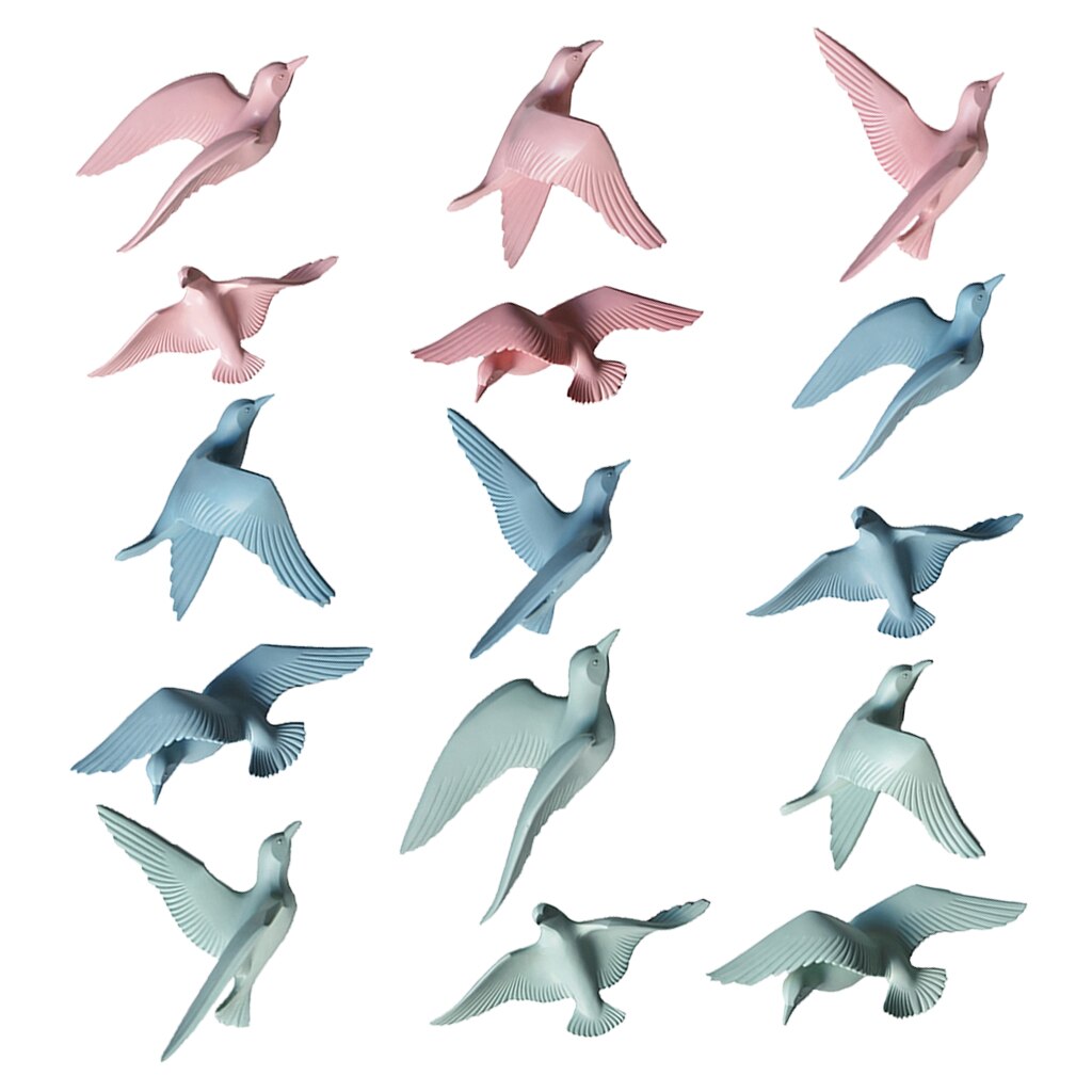 3D Resin Flying Seagull Birds Crafts Wall Art Sculpture Living Room Bedroom Wall Hanging Decoration