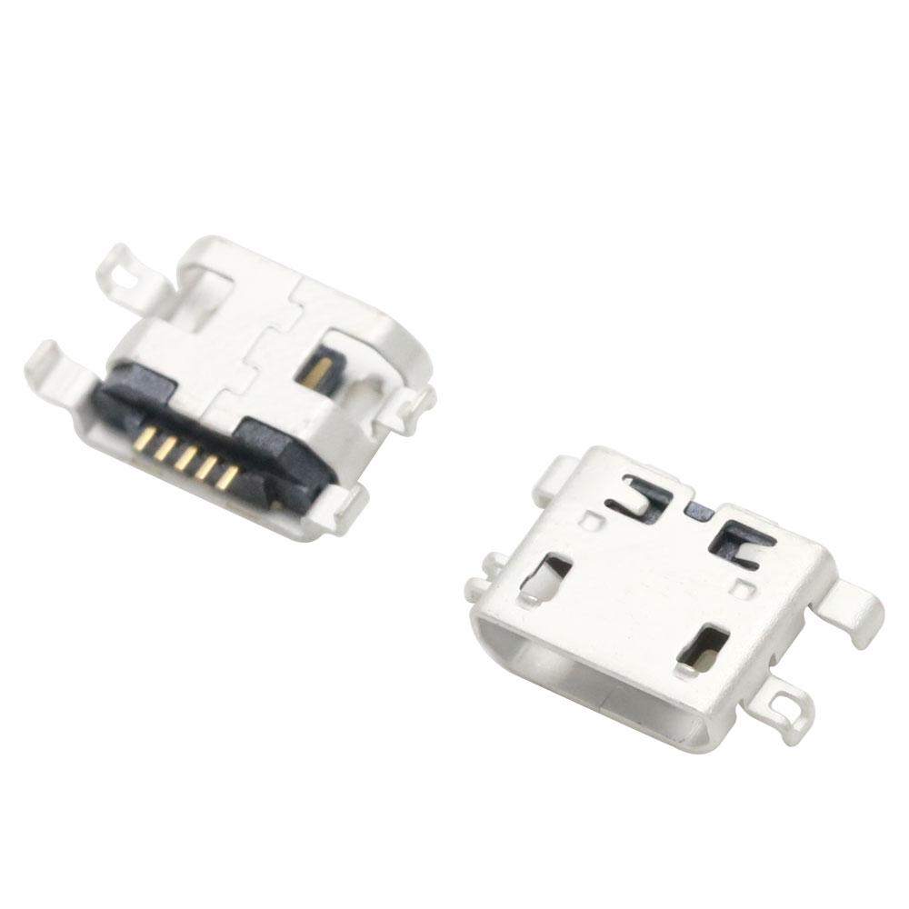 Micro usb 2p 5p jack opladningsport stik dock oplader dip smd til telefon tablets højttalere osv. port stik strømstik: Sort / 5-9 stk