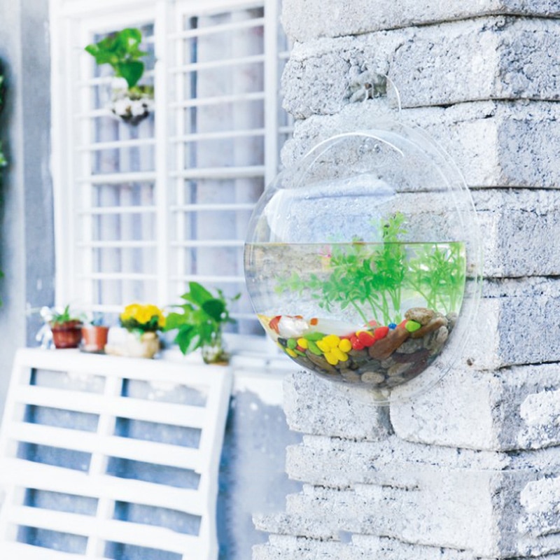 Acryl Plexiglas Fisch Schüssel Zauberstab Hängen Aquarium Wasser- Haustier Produkte Zauberstab Montieren Fisch Panzer für Betta fisch