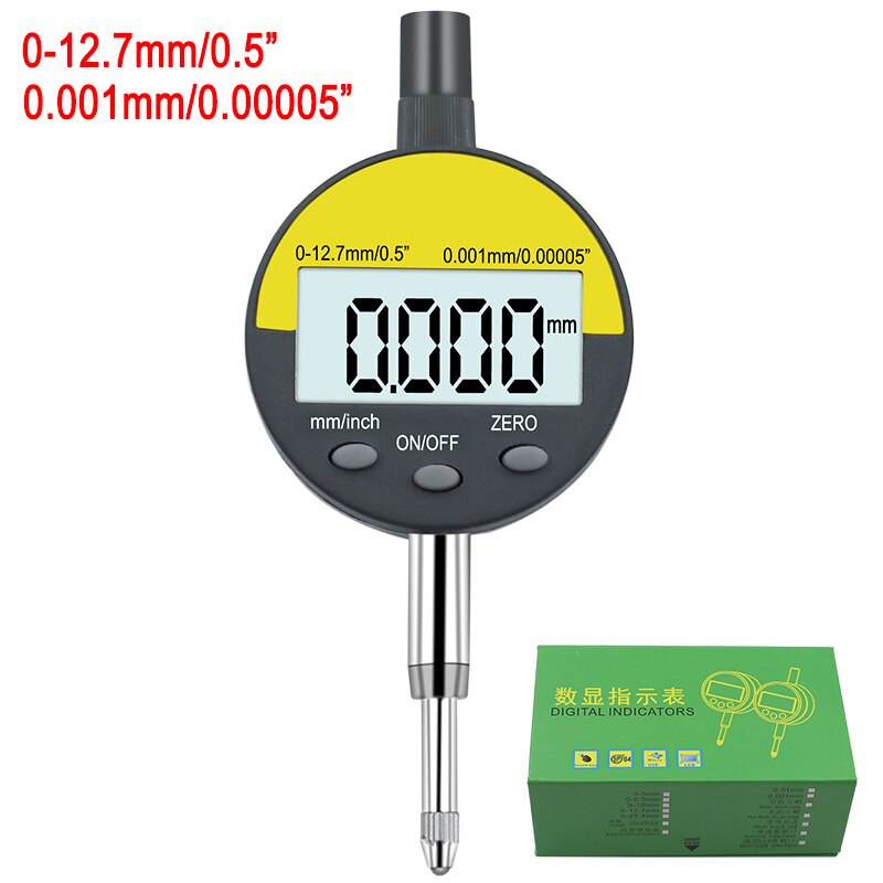 0.001mm Electronic Micrometer 0.00005" Digital Micrometer Metric Inch Range 0-12.7mm 0.5" Dial Indicator Gauge With Retail Box: Dial indicator box