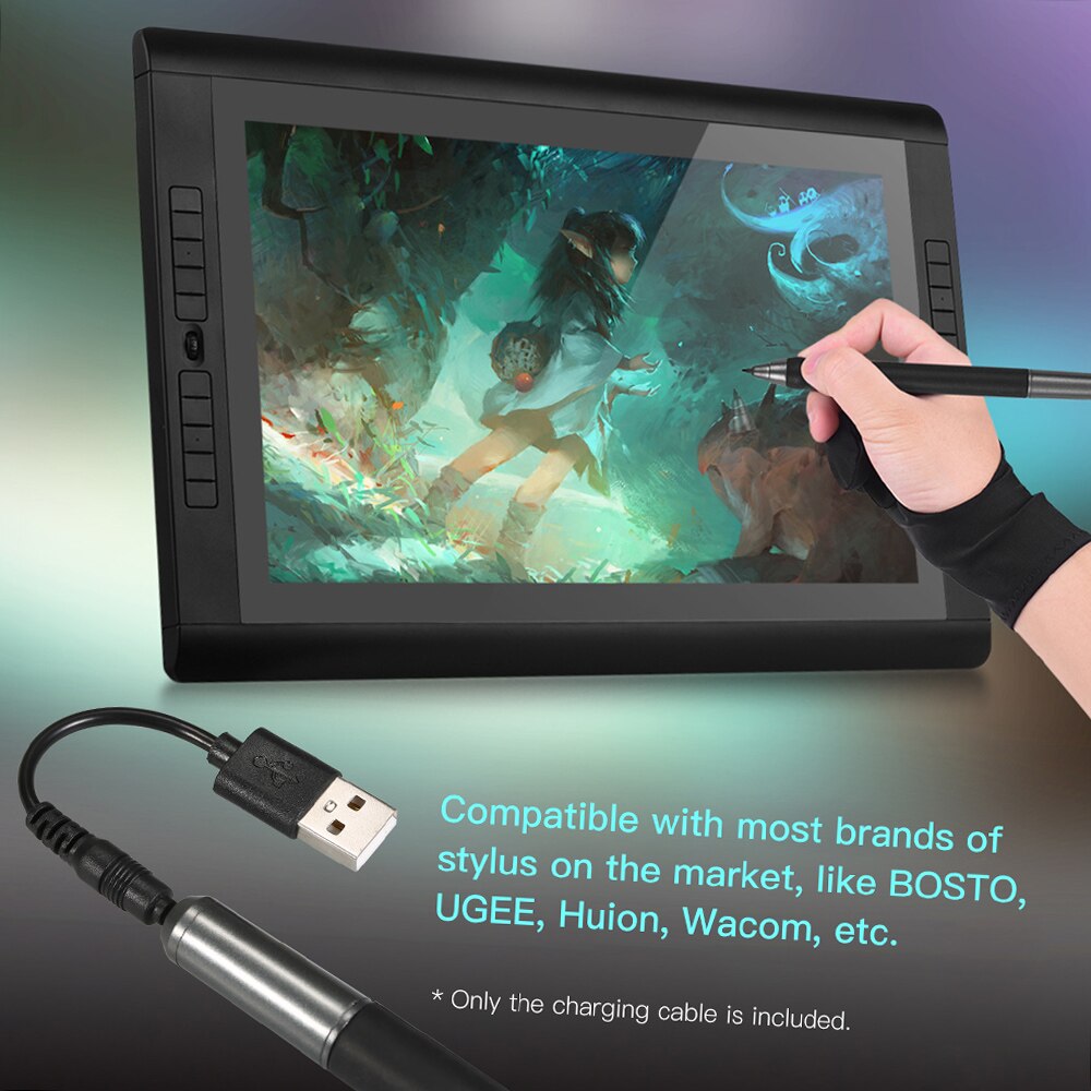 USB DC Charger Charging Cable Cord 12cm Compatible With BOSTO/UGEE/Huion/Wacom Graphics Drawing Tablet Rechargeable Pen