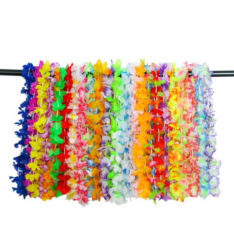 36 stks/pak Hawaiian Party Kunstmatige Bloemen leis Garland Ketting Hawaii Strand Bloemen Luau Zomer Tropical Party Decoratie