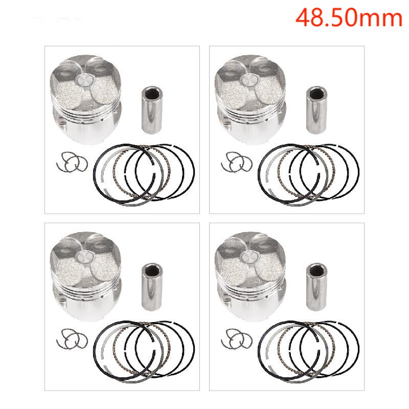Kit de pistón y anillo de motor para motocicleta Yamaha, Kit de pistón y anillo de 48mm, 48,25mm, 48,5mm, STD + 25 + 50 + 0,25 + 0,5 para Yamaha FZ250 FZR250R FZR250 FZ FZR 250 1HX: 4 Sets 48.5mm