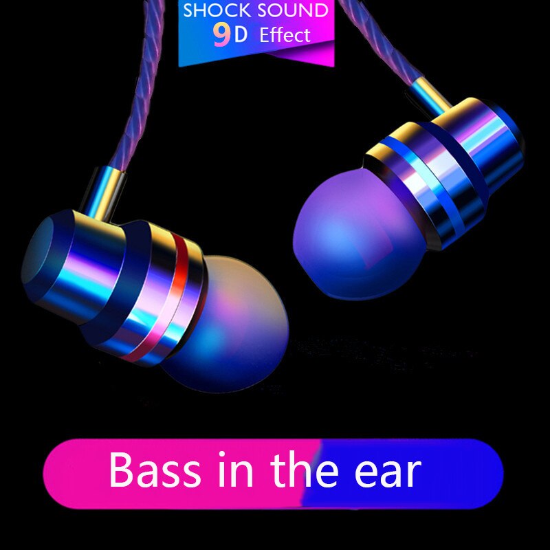 Type C Earphone Dynamic Drive HiFi USB-C Earbuds In-ear Bass Metal Sport Gaming Headset with Mic for Xiaomi Huawei HTC Samsung