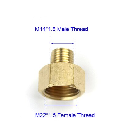 Nuonuowell 1Pc Koperen Pijp Mannelijke Vrouwelijke Schroefdraad Verminderen Connector Messing Adapter M14 M18 M22 1/2&#39;&#39;: E