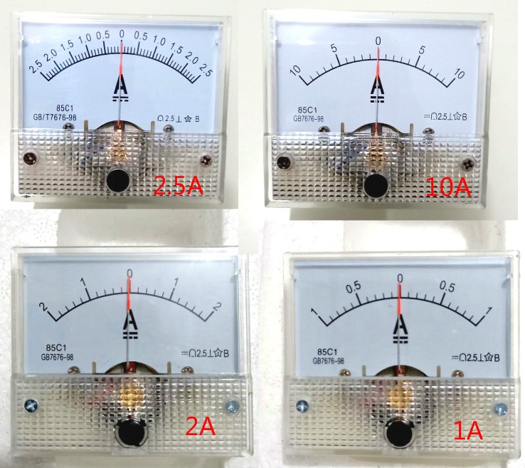 85 c 1 dc -10 to +10a 1a 2a 5a 2.5a klasse 2.5 nøjagtigt panelmonteret analog amperemeter
