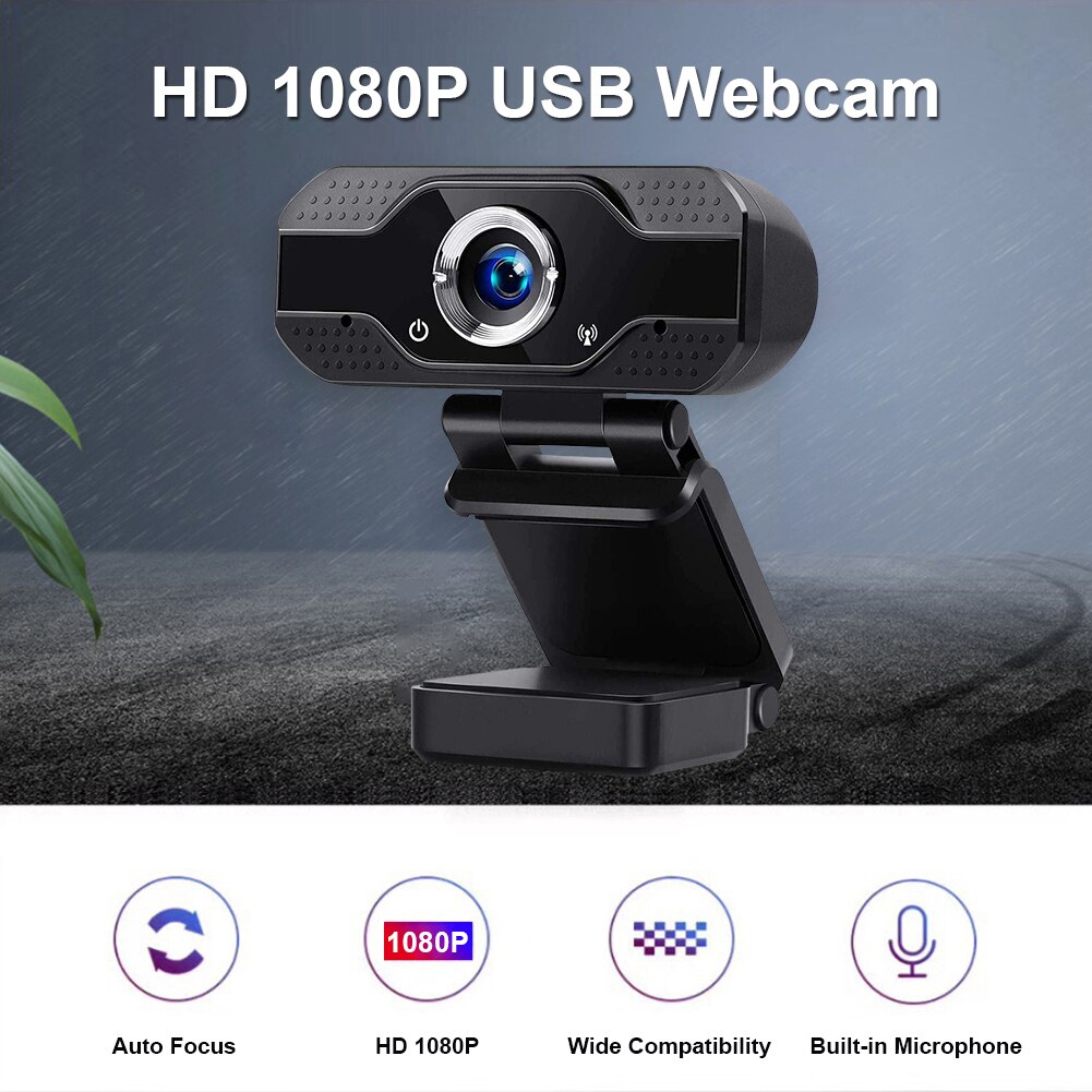 UVC / UVA 2MP Webcam with Built-in Microphone 3D DNR 1080P HD USB Driver Free Web Camera for Windows/Android/Linux PC Smart TV