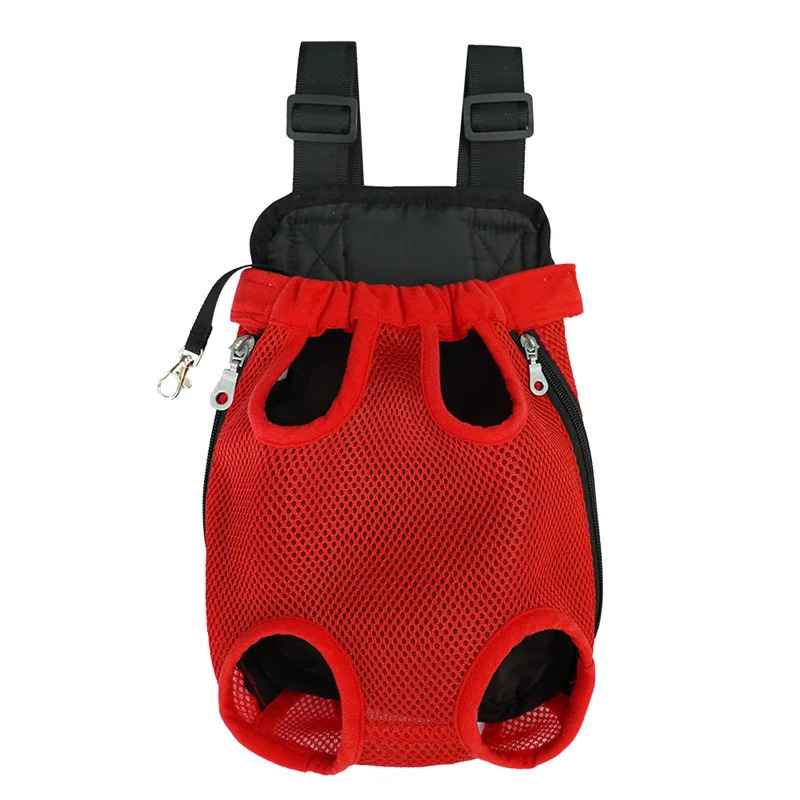Pet Carrier Backpack Portable Travel Breathable Carrier Bag Pet Double Shoulder Mesh Backpack Adjustable Cat Bag Dog Supplies: XL / Red