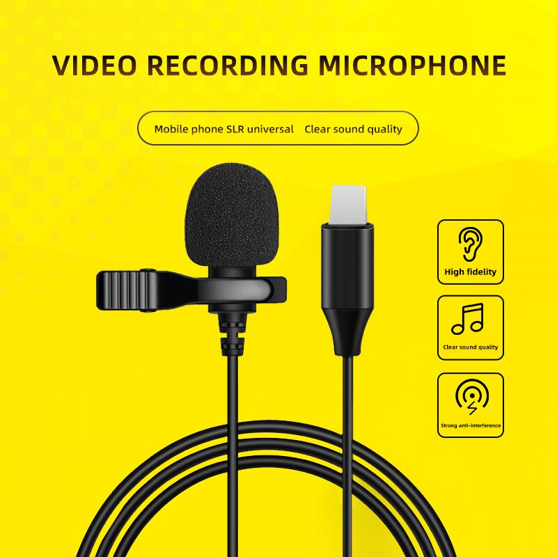 CELLA CITY Classic Jack Lavalier Microphone 3.5mm Tie Clip Metal Microphone Mini Audio Mic for Computer Laptop Mobile Phone