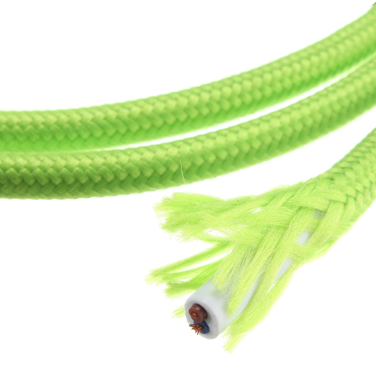 200 cm 2 Ader Stoff Kabel Muticolor Jahrgang Twist Geflochtene Stoff Licht Kabel Tuch Elektrische Draht Kronleuchter Anhänger Lampe Drähte: Grün