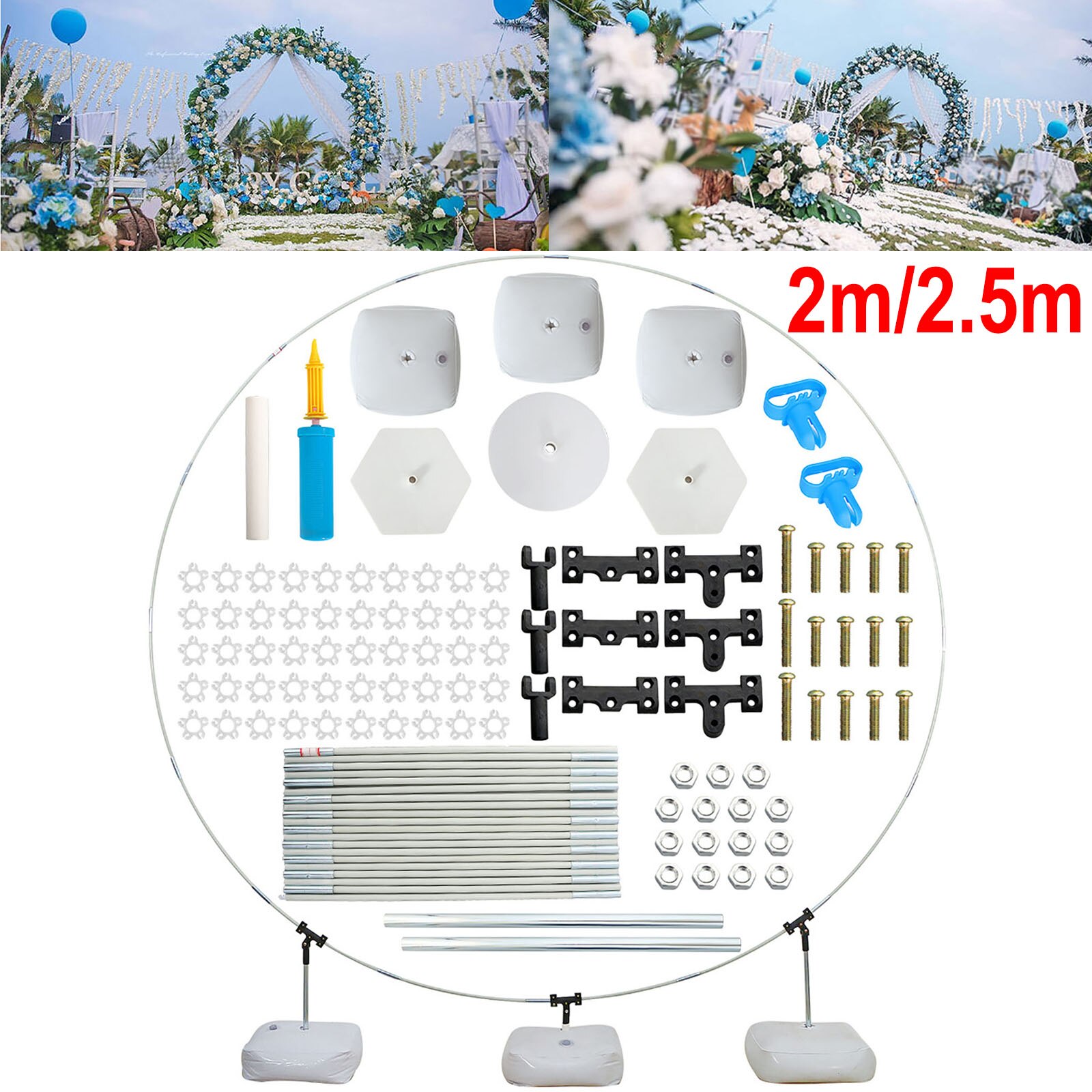 Balloon Arch Ring Metal Iron Circle Arch Kit DIY Background Holder Balloon Arch Flower Stand for Birthday Wedding Party Decor