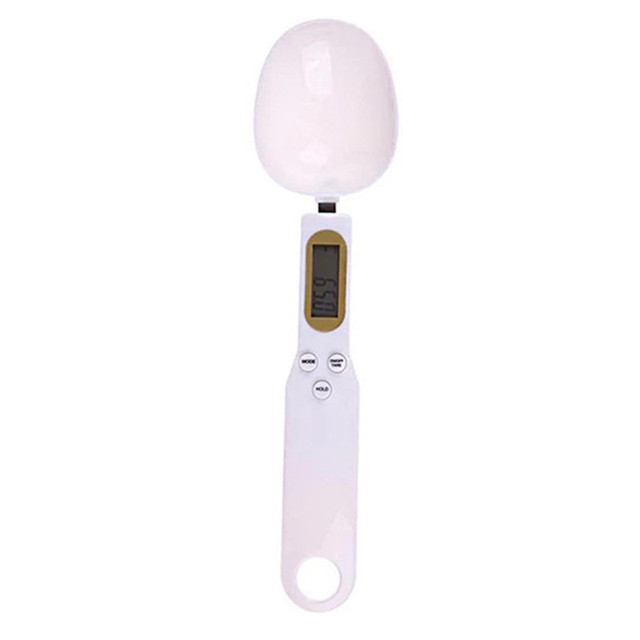 Báscula Digital de cocina, Mini cuchara, báscula electrónica LCD para alimentos, herramienta de cocina de medición de peso de 0,1-500g para hornear café con leche: Gris