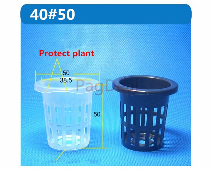 Pot en filet pour pépinière hydroponique, panier en filet, panier de graines de plantes, système de culture hydroponique, sans fond, 50pcs
