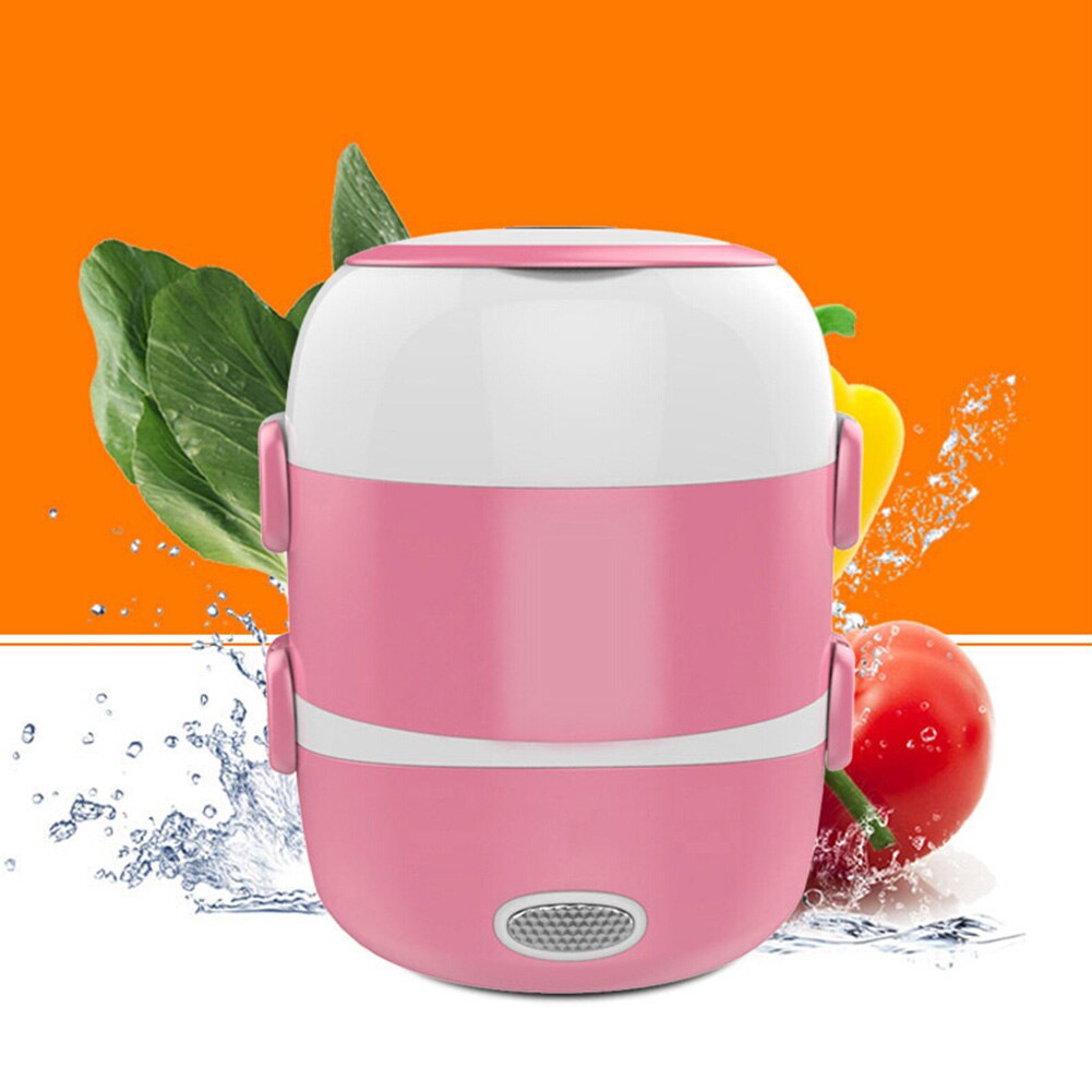 Mini Electric Rice Cooker Stainless Steel 2/3 Layers Steamer Portable Meal Thermal Heating Lunch Box Food Container Warmer