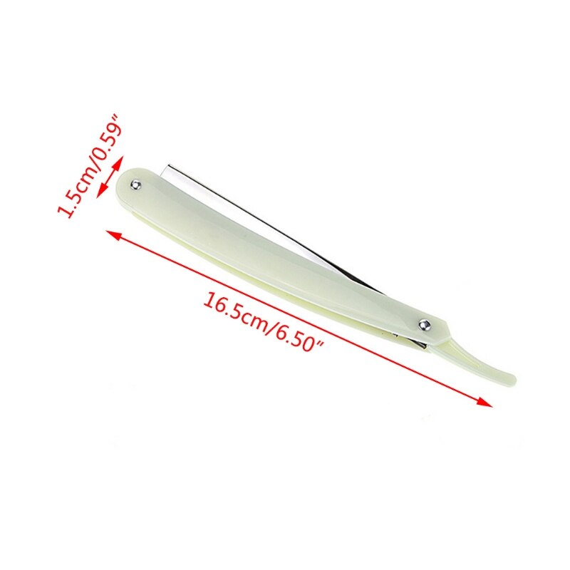 Men Straight Edge Folding Razor Holder with Plastic Handle Manual Beard Shaver