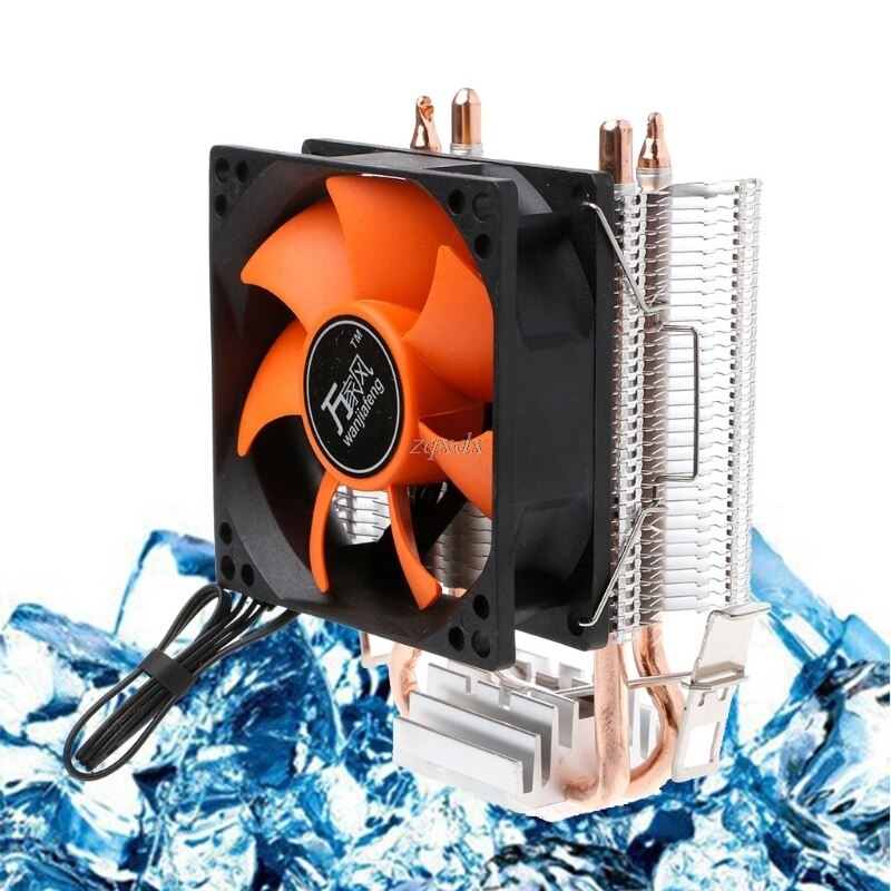 Fan Kühler Dual Heatpipe Aluminium PC CPU Kühler Lüfter Für Intel 775/1155 AMD 754/bin2 Schiff