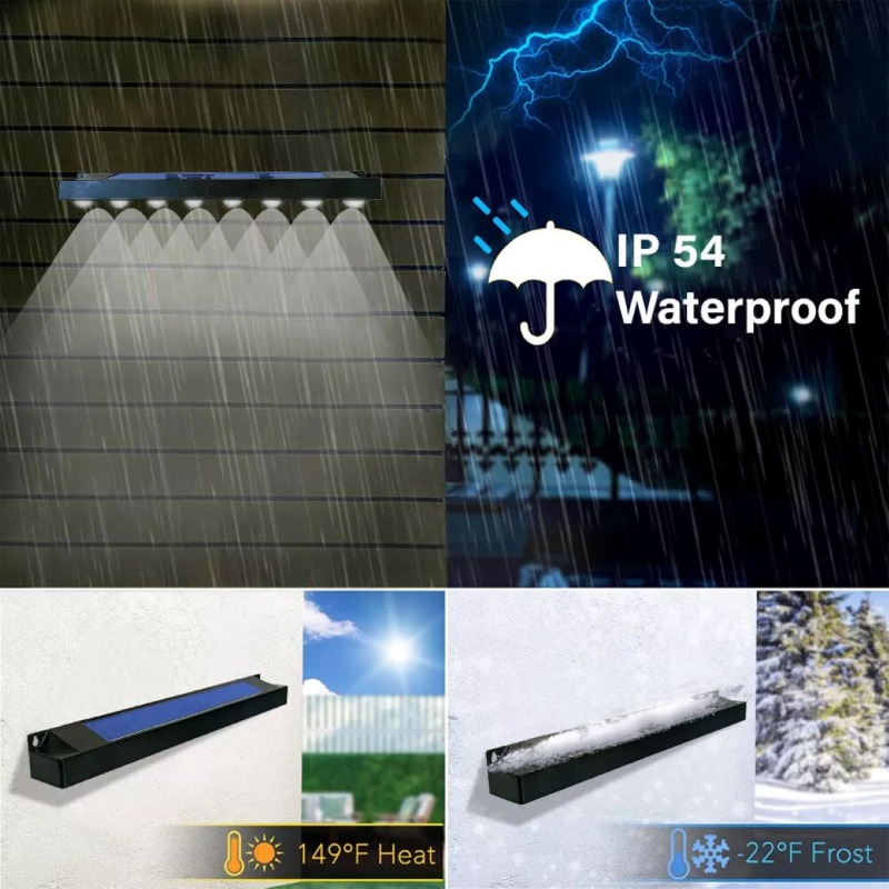 4/8LED wandlamp op zonne-energie Tuinlamp Buiten Waterdicht Balkon Traphek Sfeervolle decoratieve verlichting