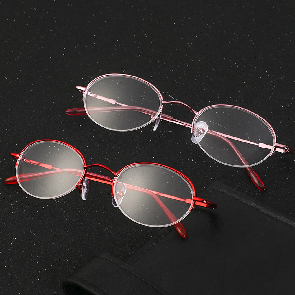 Dioptri  -1 -1.5 -2 -2.5 -3 -3.5 -4 -4.5 -5 -5.5 -6 færdige nærsynethedsbriller kvinder metal halvstel nærsynede briller