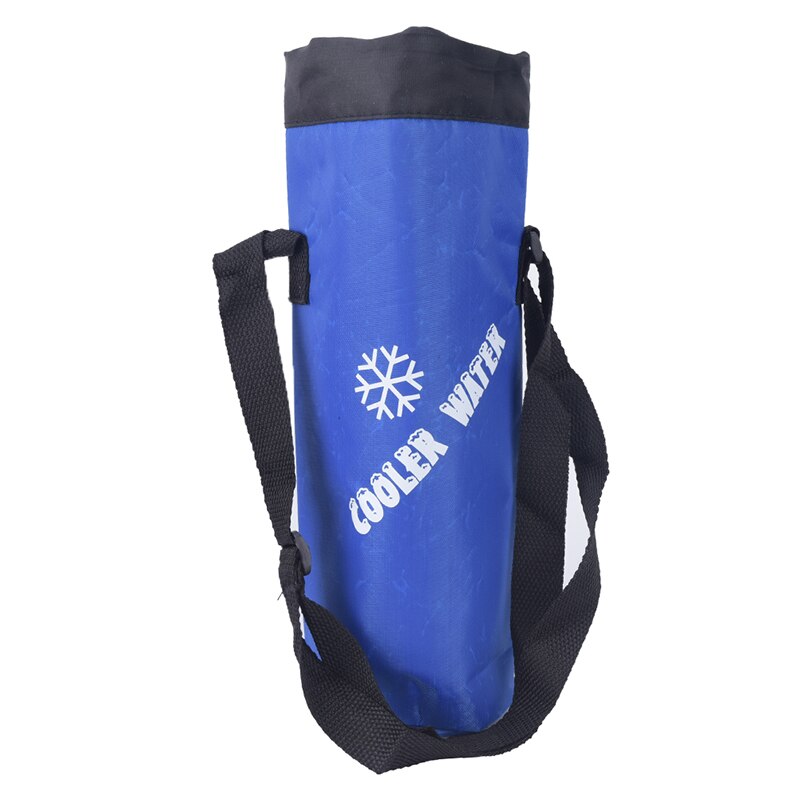 Bolsa de botella de agua con cordón Universal, bolsa enfriadora aislante de alta capacidad para viaje al aire libre, Camping, senderismo: Blue