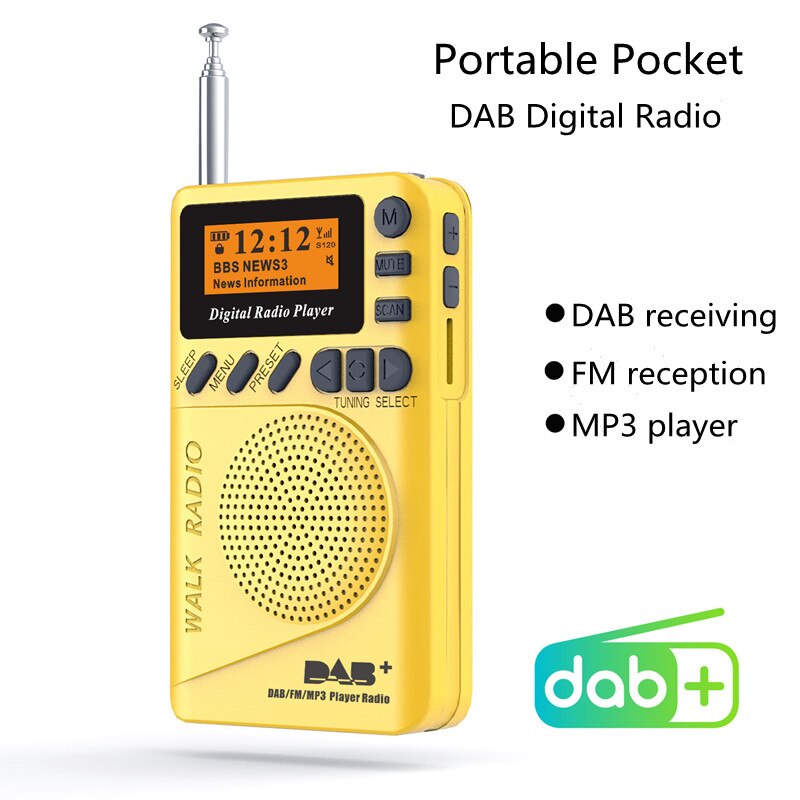 DAB Digital Radio, FM Radio, 2.4-Inch Color LED Di... – Grandado