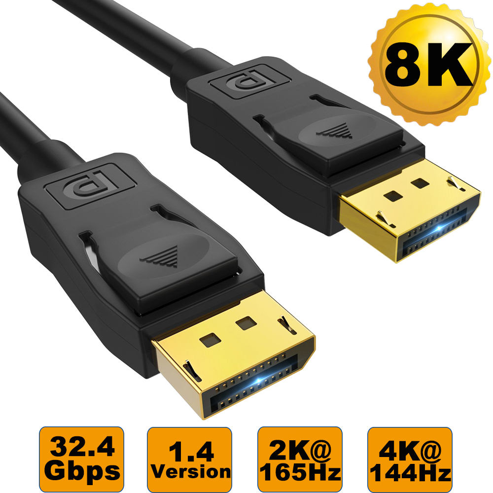4K 144Hz Displayport 1.4 Kabel Video Audio Displayport Kabel 1.4 Naar Dp Kabel 1.4 8K Dp 1.4 kabel Voor Monitor Projector Laptop Pc