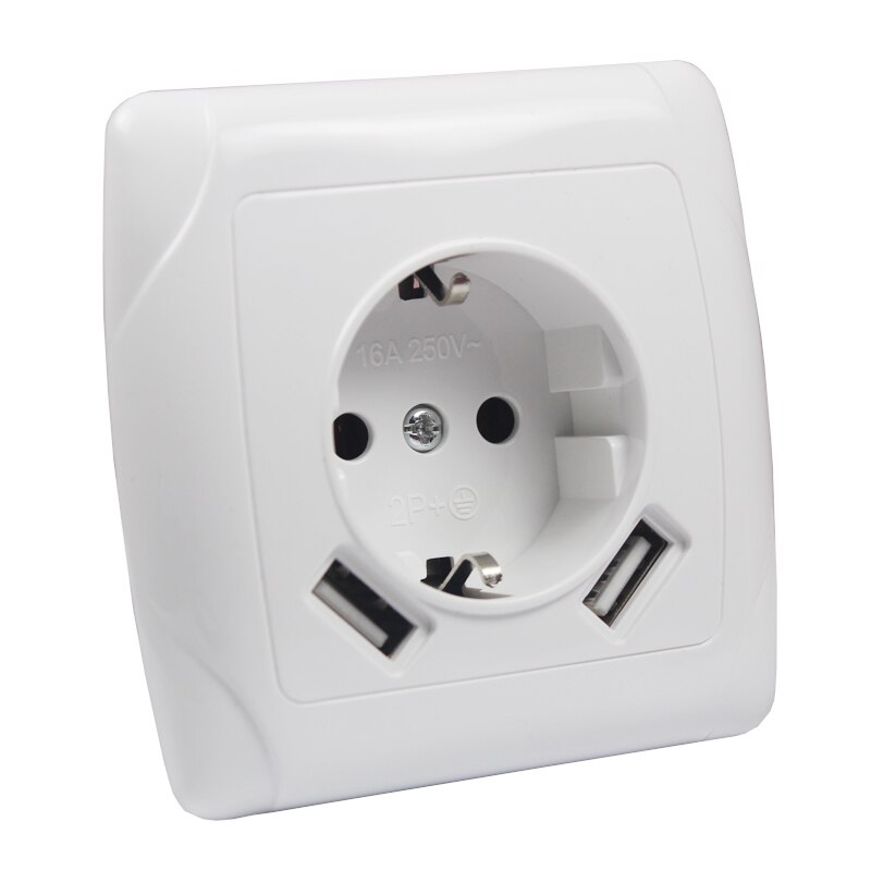 USB Wall Socket Double USB Port 5V 2A usb wall outlet electrique prise usb murale steckdose F01