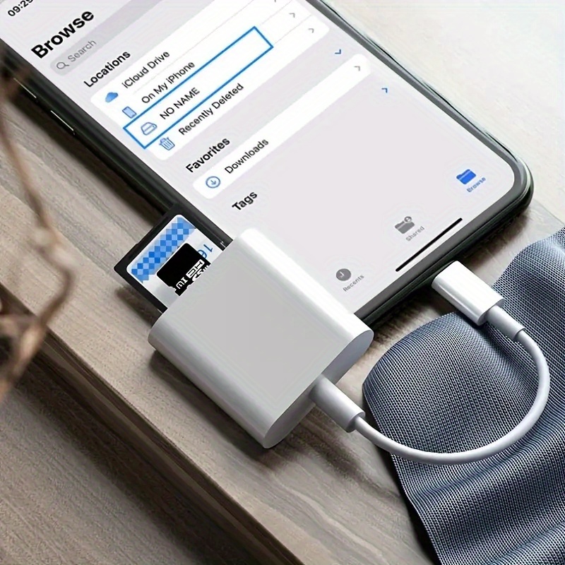 Para iPhone lector de tarjetas adaptador de tarjeta de memoria para iphone 14 13 12 8 pines a SD TF lector de tarjetas de cámara convertidor de datos OTG Cable de datos