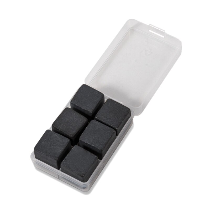 6 pçs pedras reusáveis para uísque, bebendo gelo quadrado refrigerador uísque rochas barra vinho refrigerador festa de casamento presente: Gray