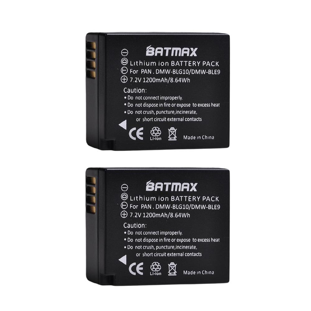 2 batteries DMW-BLG10 DMW BLG10 BLG10e BLE9 + LED avec double chargeur USB intégré pour Panasonic LUMIX GF5 GF6 GX7 LX100 GX80 GX85: 2Pcs