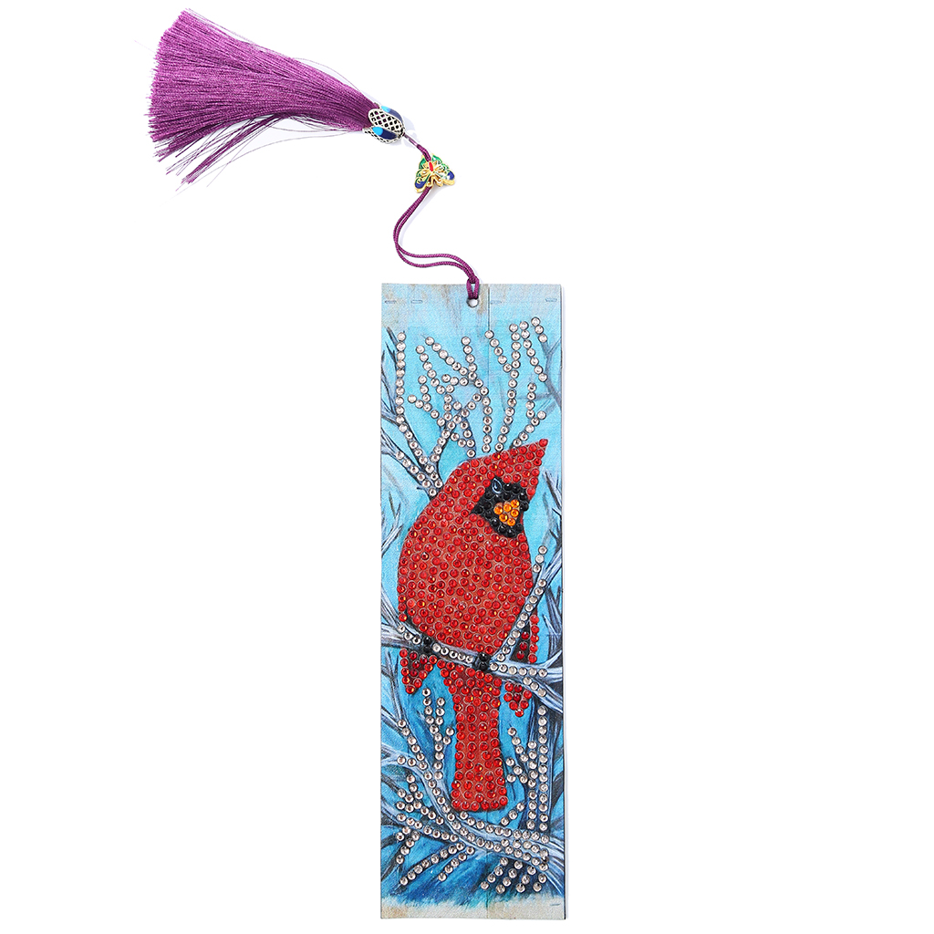 DIY Special Shaped Diamond Painting Leather Bookmark Tassel Book Marks Book Page Mark for Books Christmas Animal, Flower: T15859